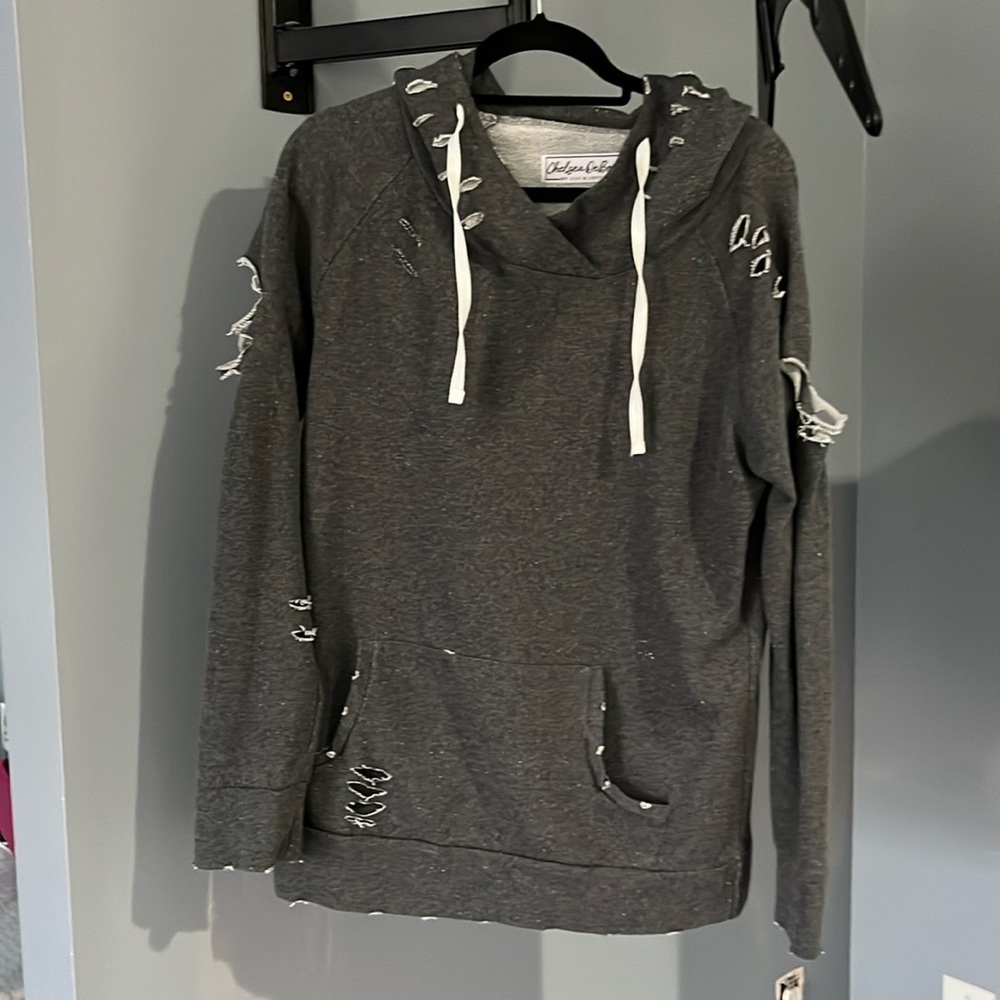 Chelsea Deboer by Lily and Lottie Distressed hoodie
